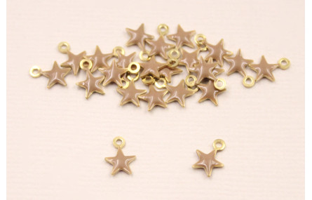 Cuenta Estrella 6mm esmalte Visón