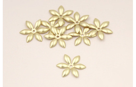 Cuenta Flor 6 pétalos 16mm Dorado Mate