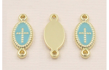 Colgante Stainless Steel: 15*10 Cruz Turquesa