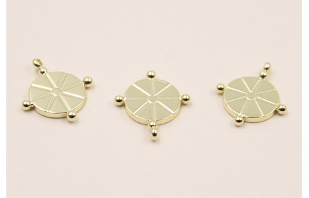 Cuenta Acero Colgante Acero Brujula 13*12mm