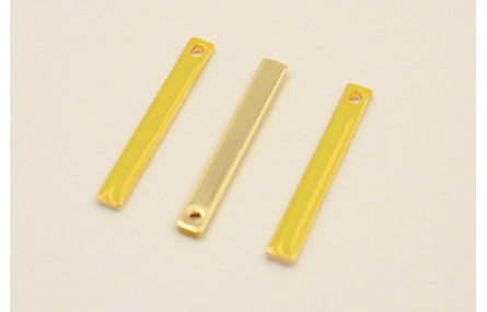 Listón de 25*3mm Dorado con esmalte Amarillo