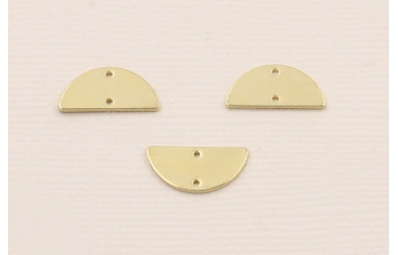 Cuenta Semicirculo de 15mm Dorado