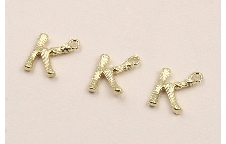Colgante Letra K latón Dorado 15*10mm