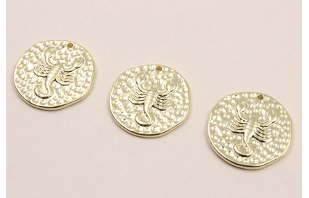 Medalla 16mm latón Dorado Horóscopo ESCORPIO