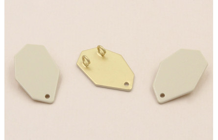 Cuenta Hexágono doble anilla trasera 20*13mm Beige