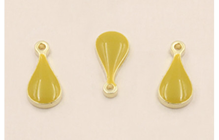 Colgante Acero Inox. Gota 9*4mm esmalte pistacho