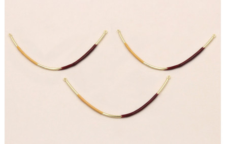 Cuenta Acero Inox Arco 55mm Oro Melocotón granate