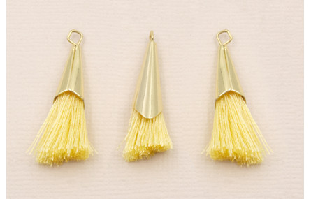 Casquilla metálica Oro con fleco Amarillo 20+20mm