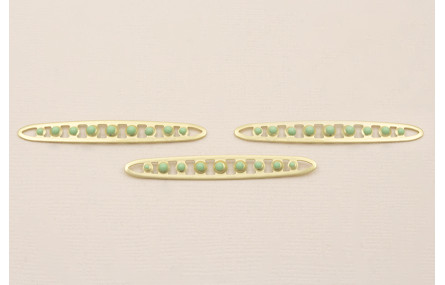 Pieza Vaina Guisantes 52*7 Dorado Mate y Turquesa