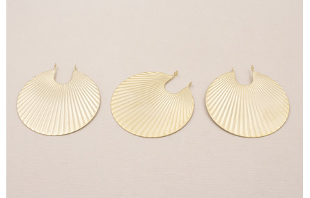 Pieza Colgante Disco estriado 45mm Dorado Mate