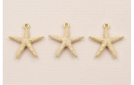 Colgante Estrella Mar 12mm diámetro Beige