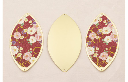 Ovalo 60*33 Oro Mate Estampado Rojo