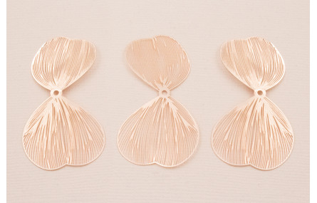 Cuenta Pareja de Pétalos 50*27mm moldeables Cobre