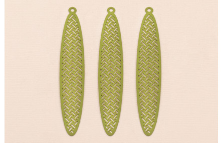 Colgante oavalo labrado lámina 60*11mm Color verde