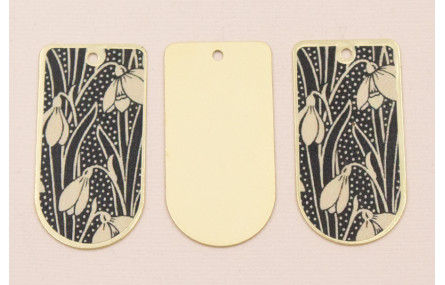 Pieza 50*25 Oro mate Flores Blanco y Negro