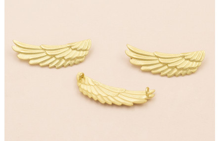 Ala Doble anilla 33*20mm Oro Mate