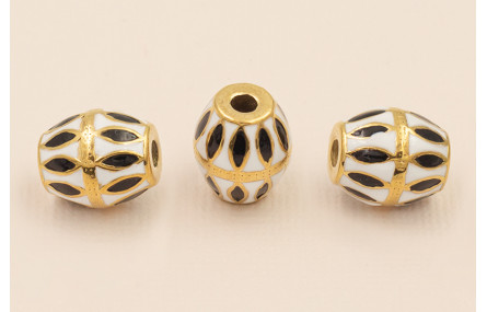 Barrilete Acero Inox. 12*10 Esmalte Blanco y Negro