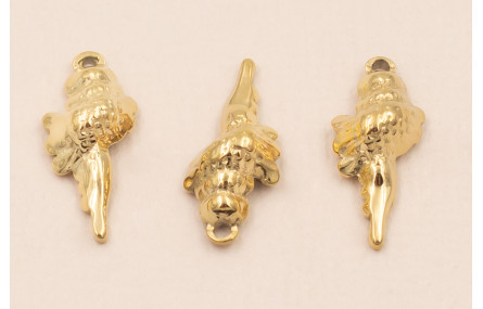 Colgante concha Acero Inox. 16*8mm Oro