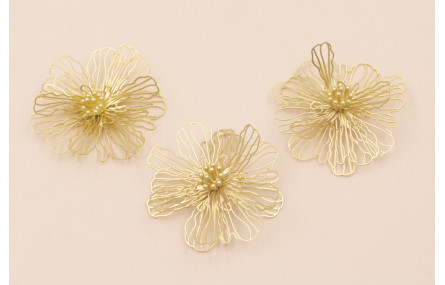 Flor 3 capas 46mm diamtro Oro Mate