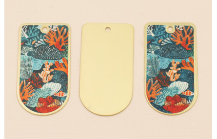 Pieza 50*25 Oro mate Mar y Corales