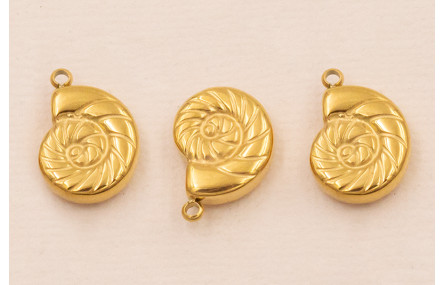 Concha Acero Inox 316L 10*10mm Oro