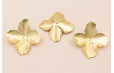Flor 4 pétalos 40mm diámetro Oro Mate