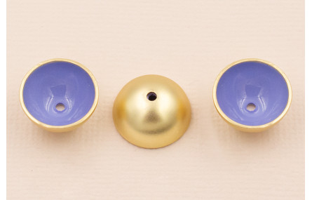 Semi Bola de 13mm con esmalte Azul y Oro Mate