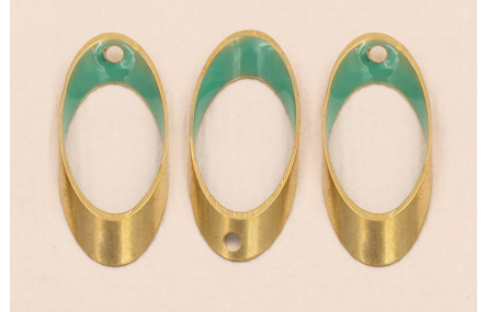 Ovalo Biselado 25*10 Esmalte Turquesa