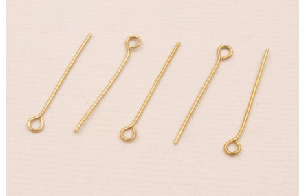 Alfiler Acero Inox. 316L 0,6*22*3mm Baño Oro