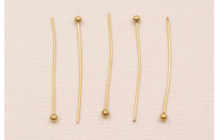 Alfiler Acero Inox. 316L  0,5*30*2mm Baño Oro