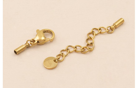 Cierre Complero Acero 316L con terminal de 1mm Oro