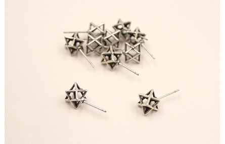 Pendiente Poliedro Plata vieja