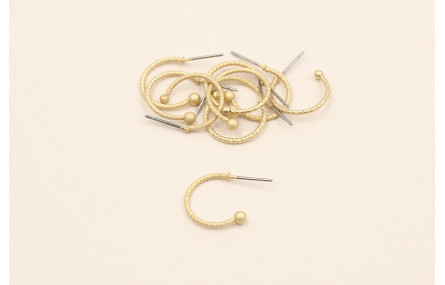 Pendiente gancho con bola 16mm diámetro Oro Mate