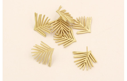 Pendiente Hoja de Palmera 19*23mm Oro Mate