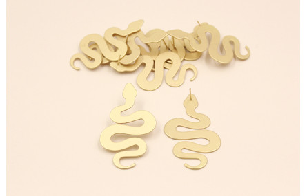 Pendiente serpiente 55*30mm Oro Mate
