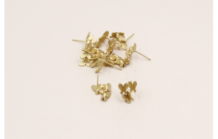 Perno Trio mariposas 12*10mm Oro Mate