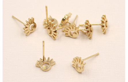 Perno Acero Inoxidable Ojo estañas 10*8mm Oro