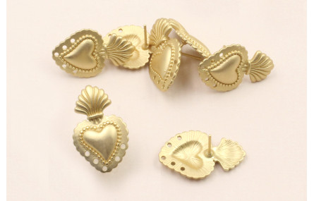 Perno sagrado Corazón 25*14mm Dorado Mate