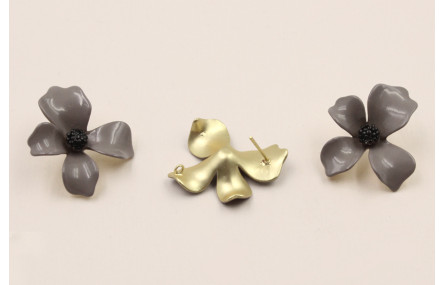 Perno Flor 30mm diametro Oro Mate  Gris y negro