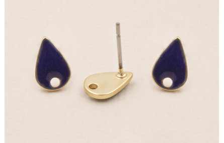 Perno Gota esmaltado 10*6mm Azul Marino