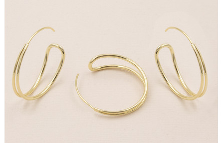 Pendiente Aro 2 vueltas 24mm Dorado