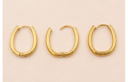 Pendiente Aro cerrado Acero Inox. 316L 18*12mm Oro