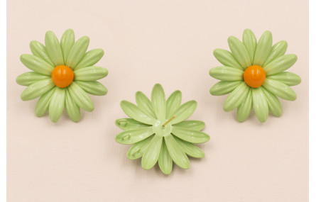 Pendiente Flor 40mm Turquesa y Naranja