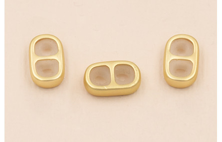 Terminal 2 agujeros con silicona 13*7mm Oro Mate