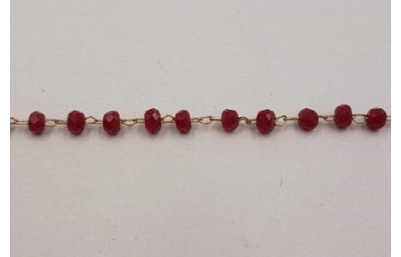 cadena engarzada cristales 2*3mm Granate