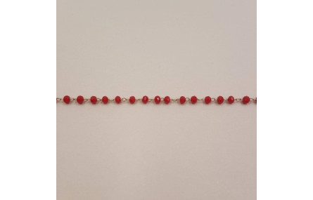cadena engarzada cristales 2*3mm Rojo