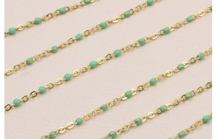 Stainless Steel: Cadena Acero eslabón 1mm Turquesa
