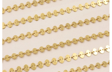 Cadena Acero chapitas 7*5mm Baño Oro