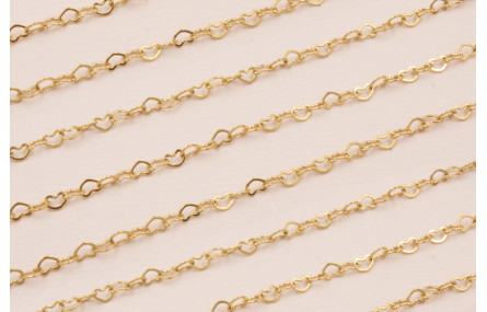 Cadena S.Steel 316LEslabón Corazón 2mm Oro