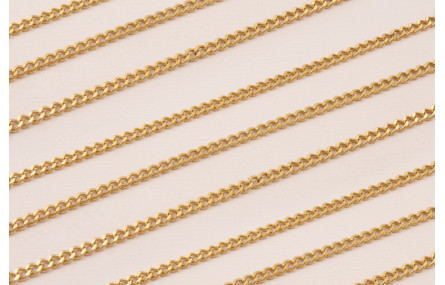 Cadena S.Steel 316L eslabón retorcido 3mm Oro